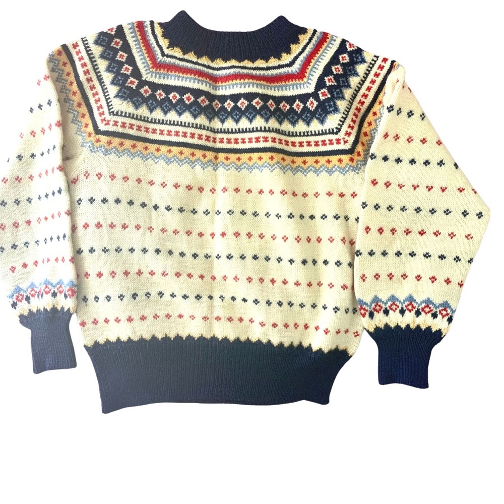 Ski sweater beige 1960s wool handcrafted vintage